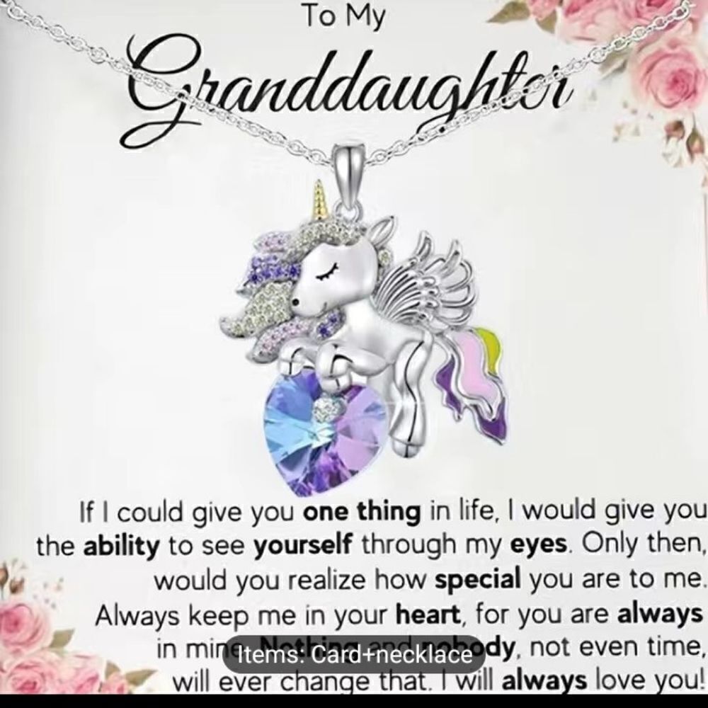 Granddaughter necklace unicorn new c10‎